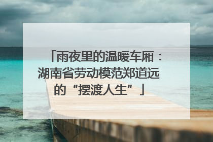 雨夜里的温暖车厢：湖南省劳动模范郑道远的“摆渡人生”