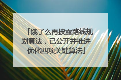 饿了么再披露路线规划算法，已公开并推进优化四项关键算法