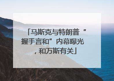 马斯克与特朗普“握手言和”内幕曝光，和万斯有关