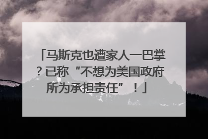 马斯克也遭家人一巴掌？已称“不想为美国政府所为承担责任”！