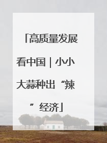 高质量发展看中国｜小小大蒜种出“辣”经济