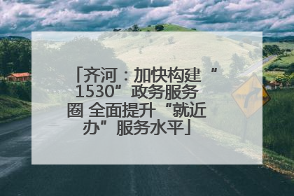 齐河：加快构建“1530”政务服务圈 全面提升“就近办”服务水平