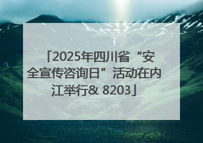 2025年四川省“安全宣传咨询日”活动在内江举行& 8203