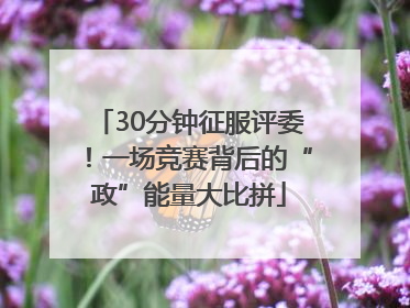 30分钟征服评委！一场竞赛背后的“政”能量大比拼