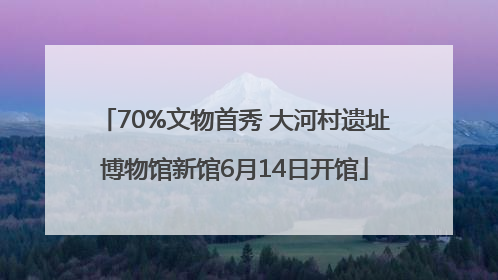 70%文物首秀 大河村遗址博物馆新馆6月14日开馆