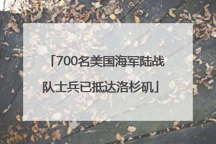 700名美国海军陆战队士兵已抵达洛杉矶