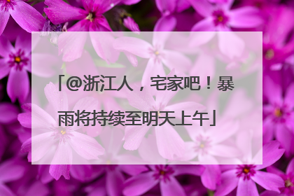 @浙江人，宅家吧！暴雨将持续至明天上午